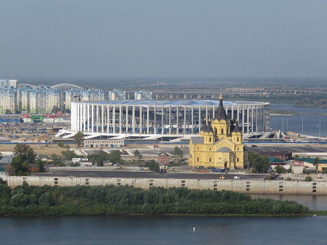 Estádio localizado na cidade de Nizhnij Novgorod